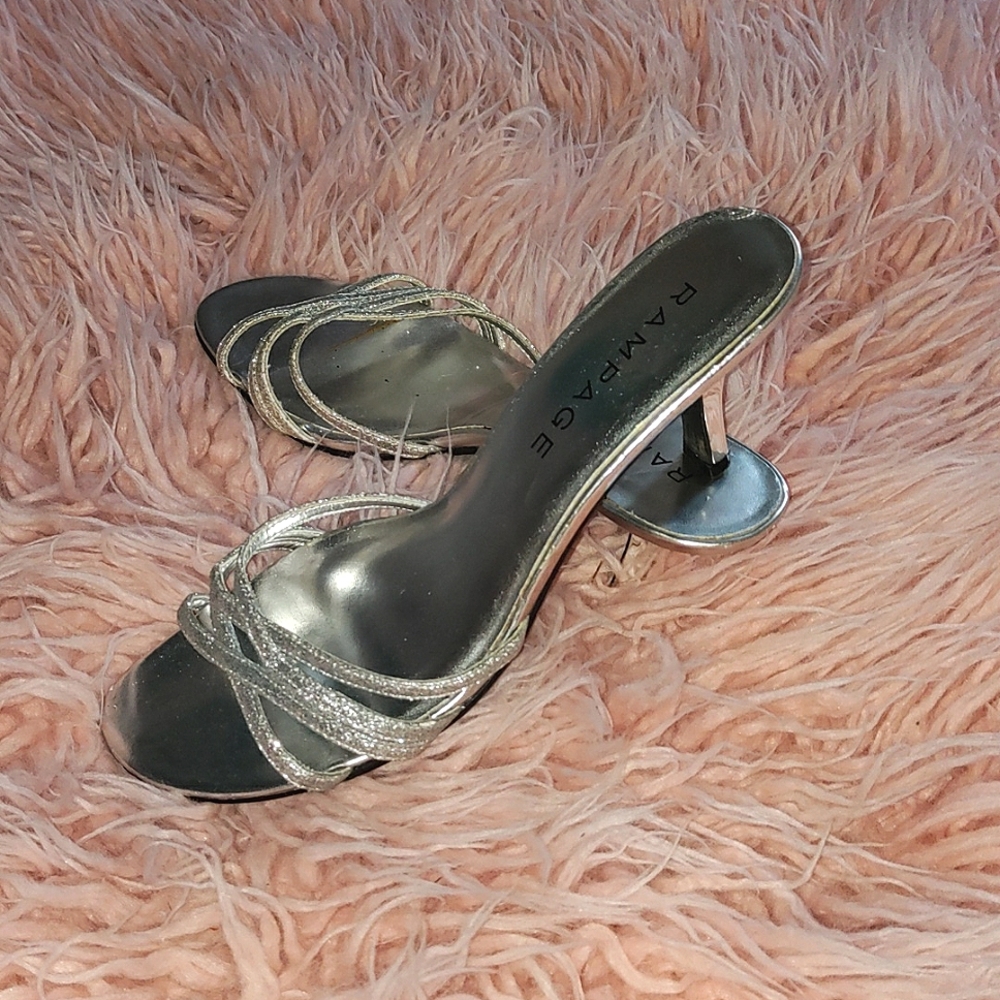 Sparkly rampage silver heels open toed